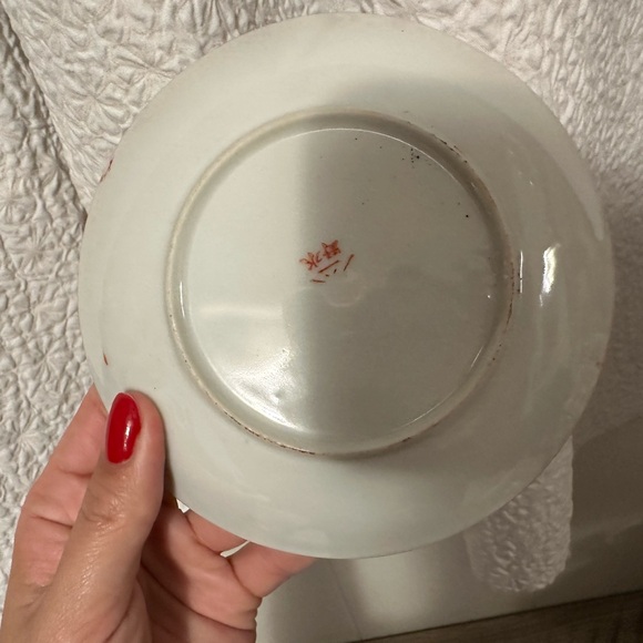 Vintage decorative geisha plate chinoiserie trinket dishes set of 2 - Picture 3 of 6